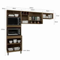 COZINHA COMPACTA LISBOA POLIMAN (CARVALHO OAK/OFF WHITE) - comprar online