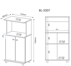 Balcão para Forno e Micro-ondas Bl3307 Tecno Mobili Branco - comprar online