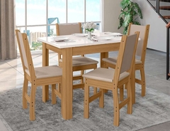 Mesa de Jantar Bellagio com 4 Cadeiras Clara Carvalho Poliman - comprar online