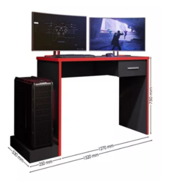 MESA GAMER PRETO TX/VERMELHO na internet