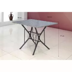 Conjunto Mesa e 4 Cadeiras Bruna com Tampo em Granito Artefamol Preto na internet