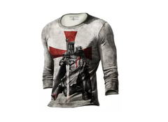 Playera Manga Larga Hombre/Época Medieval Caballero Templario