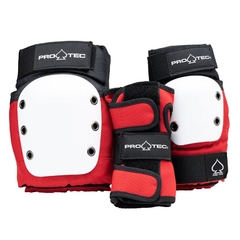 Set de Protecciones Pro Tec Retro Rojo / Blanco / Negro