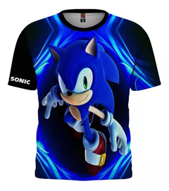 Playera Sonic Niño /azul-negro