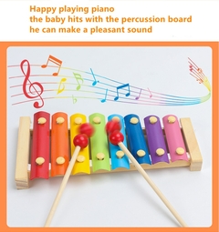 Bebê música instrumento brinquedo xilofone de madeira crianças musical engra? - comprar online