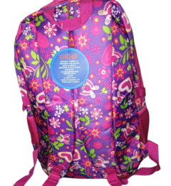 Mochila Escolar Costas Rosa Infantil Varios Bolsos Estampada - comprar online