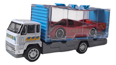 Caminhão Cegonha abre porta e 1 carrinho Miniatura 15cm - comprar online