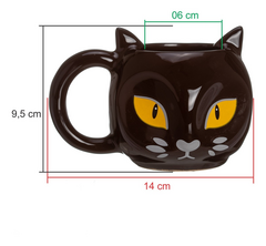 Caneca Personalizada Gato Preto Temática Halloween 300 Ml - comprar online