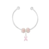 Pulseira Outubro Rosa, Kit com 3 Berloques