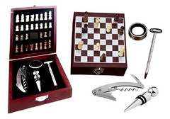 Kit De Acessorios Para Vinho + Mini Jogo De Xadrez Luxo - comprar online