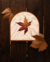 Quadro decorativo: folha de outono em ponto-cruz