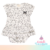 Body Vestido Off White Estampado e com Babados - Coleção Urso Polar - Mini&Co