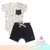 Conjunto de Body Manga Curta e Shorts em Algodão Egípcio - Coleção Urso Polar - Mini&Co