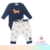 Conjunto de Body Manga Longa com Calça Mijão Saruel - Coleção Cachorrinho Navy - Mini & Co