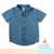 Camisa Masculina Jeans Azul Manga Curta Tip Top