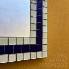 Espelho em mosaicos - Florais (azul) na internet