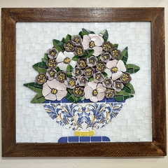 Quadro "Buquê Floral" em mosaicos