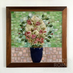 Quadro Decorativo em Mosaicos "Rosas" (Picassiete)