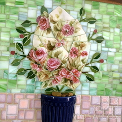 Quadro Decorativo em Mosaicos "Rosas" (Picassiete) - comprar online