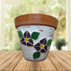 Vaso com mosaicos - Bougainvillea