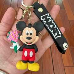 Llavero de Goma de Mickey - Mickey con Ramo de Flores