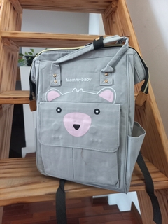 Mochila Maternal de Oso Mommybaby - Gris