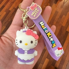 **Llavero de Goma Hello Kitty - violeta y blanco