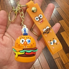 Llavero de Goma de Bob Esponja - Bob Esponja con Forma De Hamburguesa