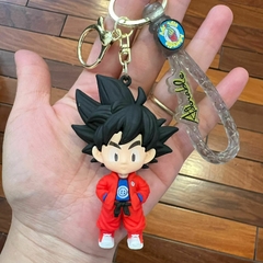 Llavero de Goma de Dragon Ball - Goku con Soga y Campera Roja