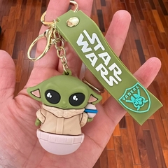 Llavero de Goma de Baby Yoda - Ojos Grandes