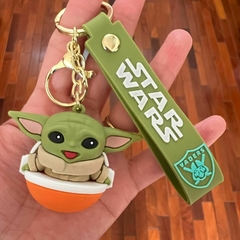 Llavero de Goma de Baby Yoda - Canasto Naranja