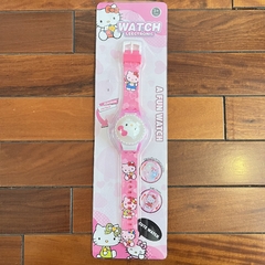 [E]Reloj Digital Infantil HELLO KITTY Con Tapa Giratoria y Luces