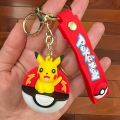 Llavero de Goma de Pikachu - Pikachu Saludando Dentro De La Pokebola