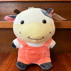 *Peluche de Animales - Vaca Jardinero Rosa Anaranjado -24cm-