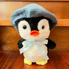 *Peluche de Pingüino - Moño Celeste -23cm-