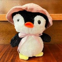 *Peluche de Pingüino - Moño Rosa -23cm-