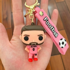 Llavero de Goma de Messi - Cabezon con Camiseta Rosa