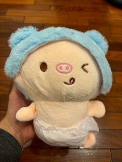 *Peluche de Cerdito - Bebe Celeste -20cm-