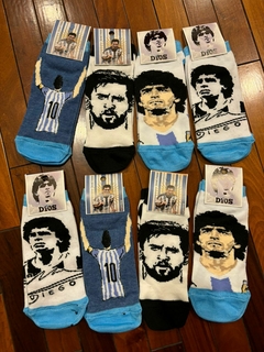 Medias Soquete para Adulto - Maradona y Messi - 3 Pares Al Azar