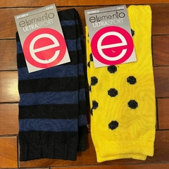 Medias Elemento 3/4 - Amarillo y Negro Pack de 2