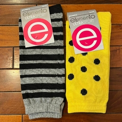 Medias Elemento 3/4 - Amarillo y Gris Pack de 2