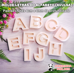 Molde de Silicone Resina Alfabeto Letras Avulsas 4cm e 8mm