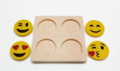 Molde de Silicone Redondo 4 Emojis - Modelo 1 na internet