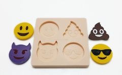 Molde de Silicone Redondo Emojis na internet