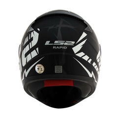 CAPACETE LS2 RAPID FF353 CROMO PRETO / VERMELHO / AZUL FOSCO