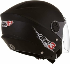 CAPACETE PROTORK NEW LIBERTY THREE PRETO BRILHANTE - comprar online