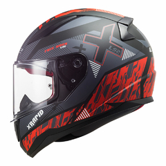 CAPACETE LS2 RAPID FF353 XTREET PRETO / VERMELHO FOSCO