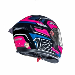 CAPACETE BIEFFE B-12 MISANO PRETO / ROSA