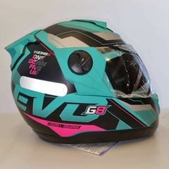 CAPACETE PROTORK EVOLUTION G8 EVO VERDE/ROSA - loja online