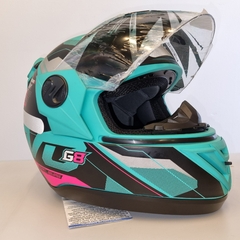 CAPACETE PROTORK EVOLUTION G8 EVO VERDE/ROSA - Mobivile - Motos, Capacetes e Acessórios